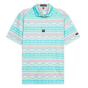 Bad Birdie Salty Savage Polo Aztec Stripe.   16